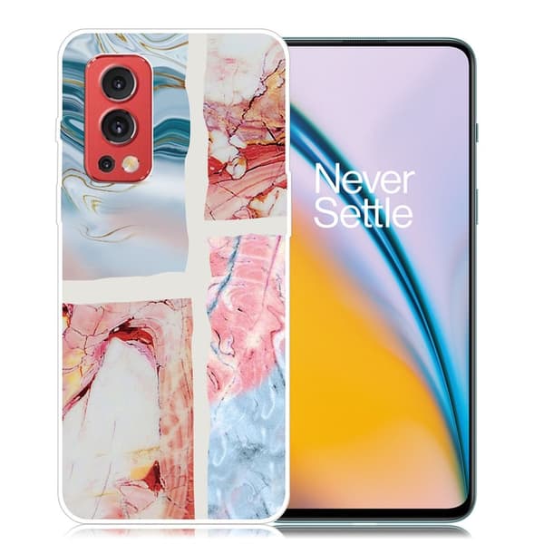 Marmordesign OnePlus Nord 2 5G deksel - Bølgete Marmorfliser Multicolor