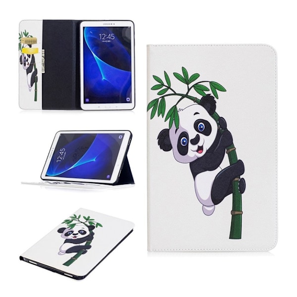 Samsung Galaxy Tab A 10.1 (2016) uniikki nahkakotelo - Panda puussa White