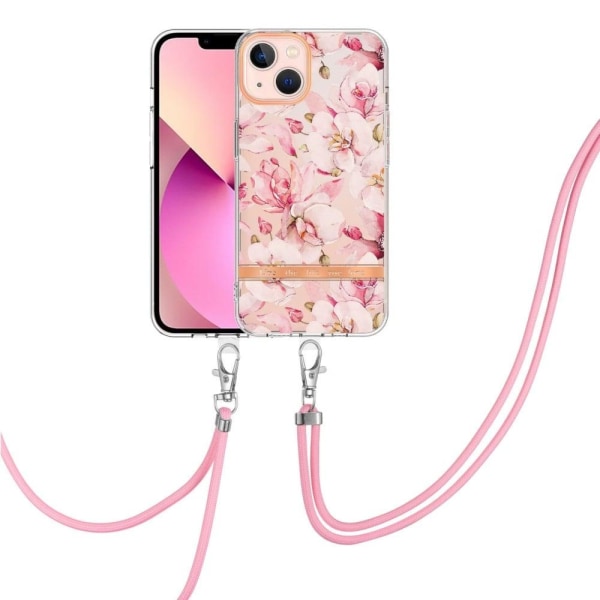 Slim and durable softcover with lanyard for iPhone 13 - Pink Gar Pink