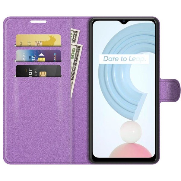 Classic Realme C21 flip kuoret - Violetti Purple