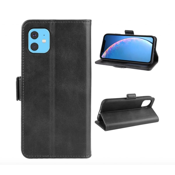 Läderfodral / plånboksfodral med magnetflärp till iPhone 7/8 Röd