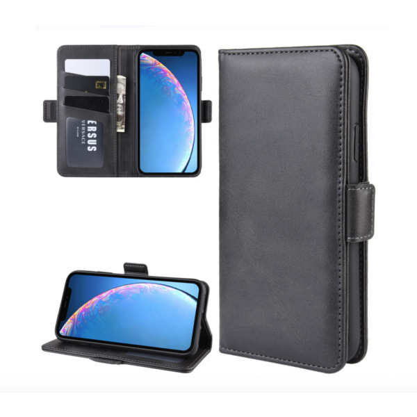 Läderfodral / plånboksfodral med magnetflärp till iPhone 7/8 Mörkbrun