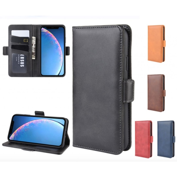 Läderfodral / plånboksfodral med magnetflärp till iPhone 7/8 PLU Ljusbrun
