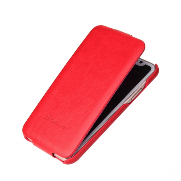 Fashion vertikalt flipfodral i läder - iPhone 7 & 8 Röd
