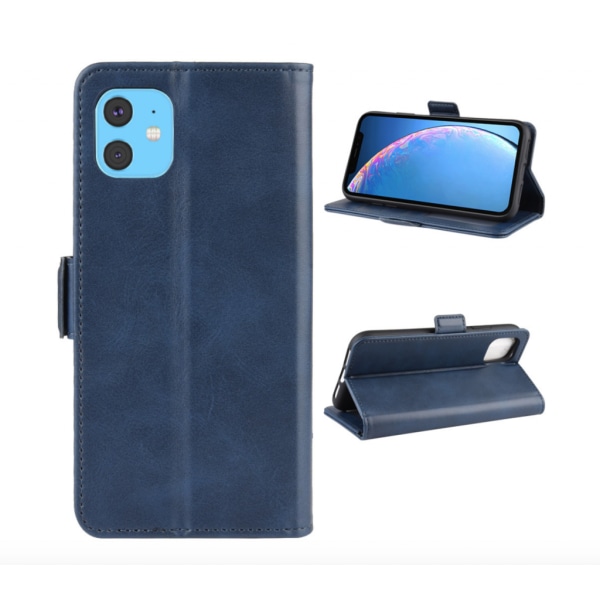 Läderfodral / plånboksfodral med magnetflärp till iPhone 7/8 Svart