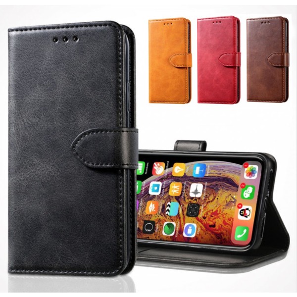 Klassiskt Läderfodral / plånboksfodral till iPhone 7/8 Svart