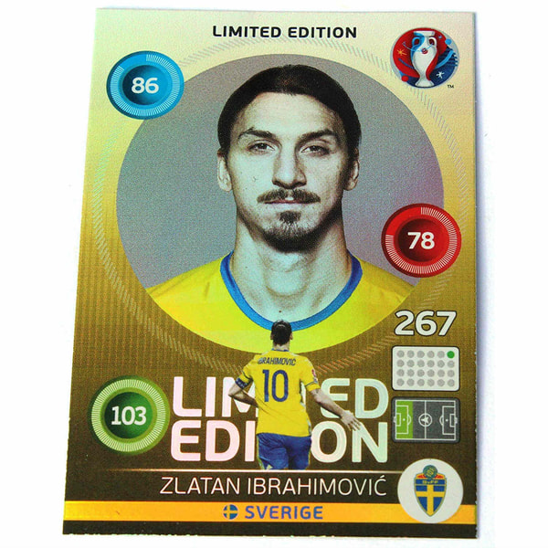 Fotbollskort 1st Zlatan Ibrahimovic Limited Edition kort