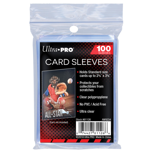 Mjuka plastfickor (card sleeves) för enskilda samlarkort (100)