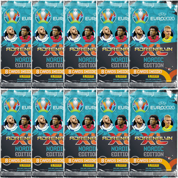 10st Paket - Panini Adrenalyn Euro 2020 Nordic Edition (80 kort)