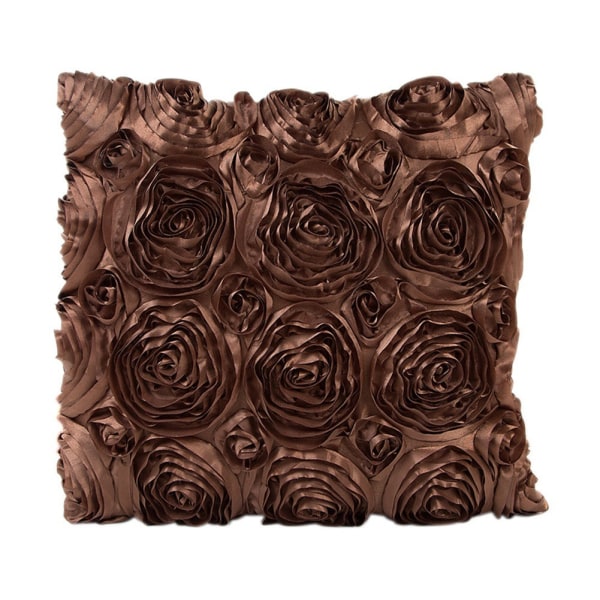 42x42cm Satin Rose Flower Cover Hem Bäddsoffa Dekor