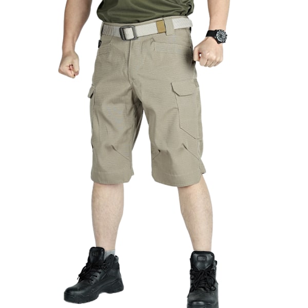 Taktiska byxor Herr Shorts Kamouflagebyxor byxor Arbetsbyxor Höst Outdoor Flerficksbyxor IX7 militärbyxor Vattentät khaki L