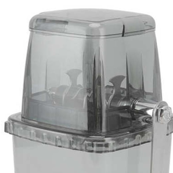 Bärbar Handvevad Iskrossare 1.25L Manuell Shaved Ice Chopper för Hem, Utomhuscamping, Transparent Svart