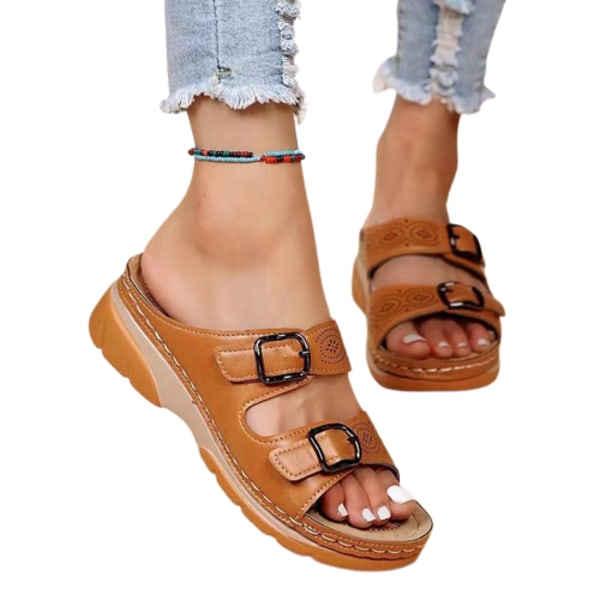 Flickor Clarks Casual Sommar Sandaler Crown Bloom K gul 37