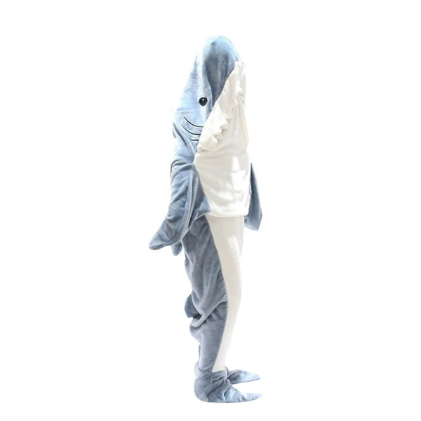 Shark Blanket Hoodie Vuxen - Shark Onesie Adult Bärbar Filt - Shark Filt Super Soft Mysig Flanell Hoodie Shark Sovsäck L