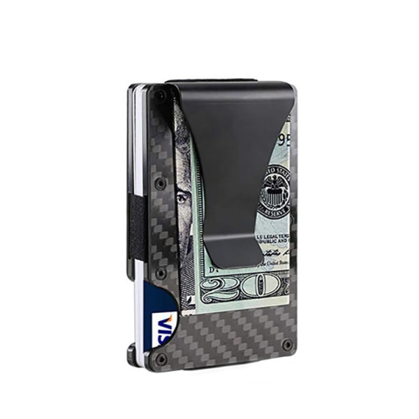 Rfid Blocking Carbon Fiber Minimalist Ridge Money Clip Front Pocket Herrplånbok