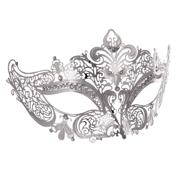 Dammask Venetian Mask i Blank Metall, Elegant Maskeradmask, Trendig Tillbehör till Balen, One Size Passar De Flesta, Glimmande Gyllene Finish