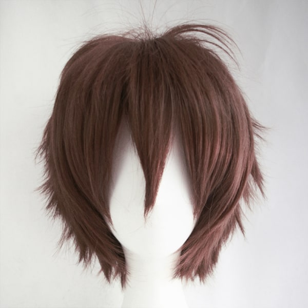 Kort peruk herr Cosplay peruk färg peruk Anime peruk för män Cosplay set kort hår Dark-brown