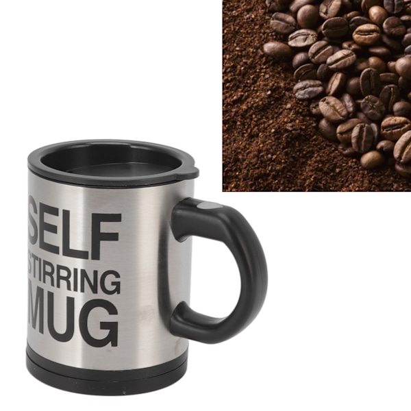 Elektrisk Självrörande Mugg 400ml Automatisk Blandning Kaffe Mugg för Svarta Drycker, Hållbart BPA-Fri Material, Lätt att Använda och Rengöra