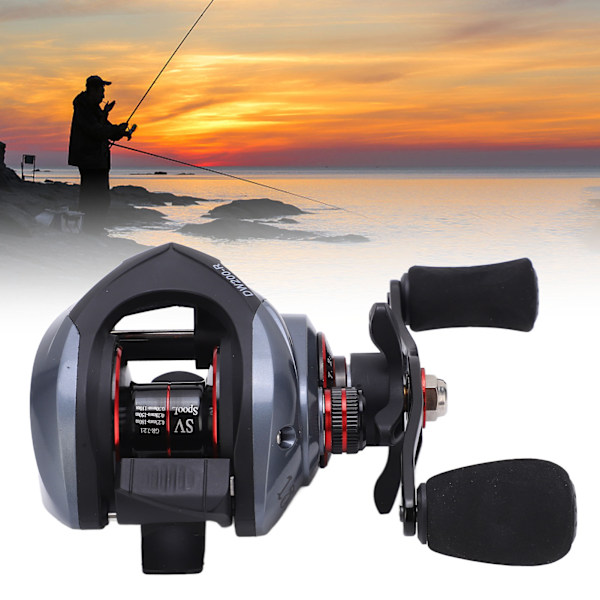 Högerhänt Baitcasting Fiske Rulle 7.2:1 Hastighetsförhållande Metallhjul för Allt Vatten Fiske Linje, Drop Wheel Design för Smidig Kastning