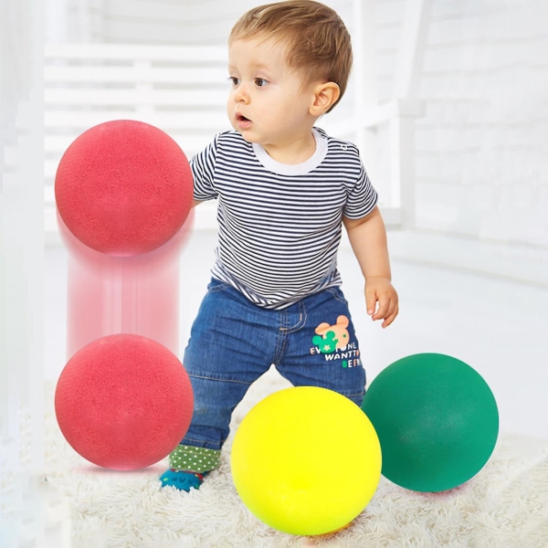 Tyst boll Anti-fall Ingen pumpning krävs Mjuk hög elastisk solid sfär Sport Flerfärgad Tyst basketbollleksak för barn red