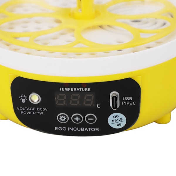 Mini Automatisk Äggkläckningsmaskin för Hemmet, 4 Ägg Kapacitet, Temperatur- & Luftfuktighetskontroll, Manuell Vändning för Kycklingar, Ankor, Duvor och Annan Fjäderfä