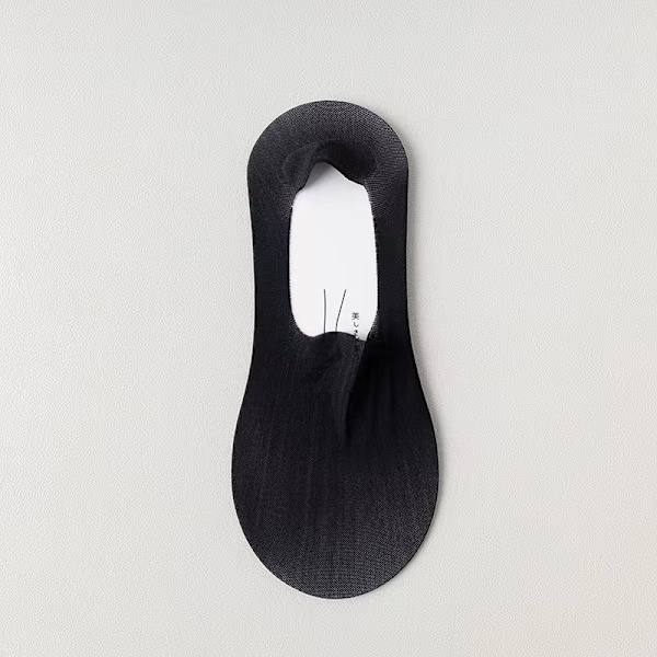 5 Par Dam Invisible Båtsockor Andningsbara Silikon Halksäkra Ultratunna Socktofflor Högkvalitativ Elastisk Is Silke Låga Strumpor Black