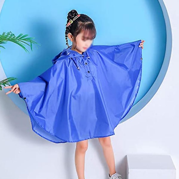 Rain Poncho Huvjacka för barn Regnjacka Sapphire Blue M