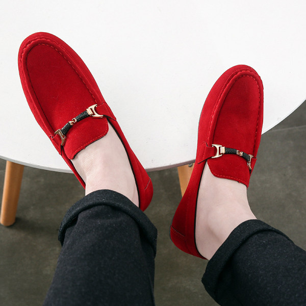 Herr Casual Trendiga Herr Trendiga skor Casual Slip-on Lazy Bean Skor red 45