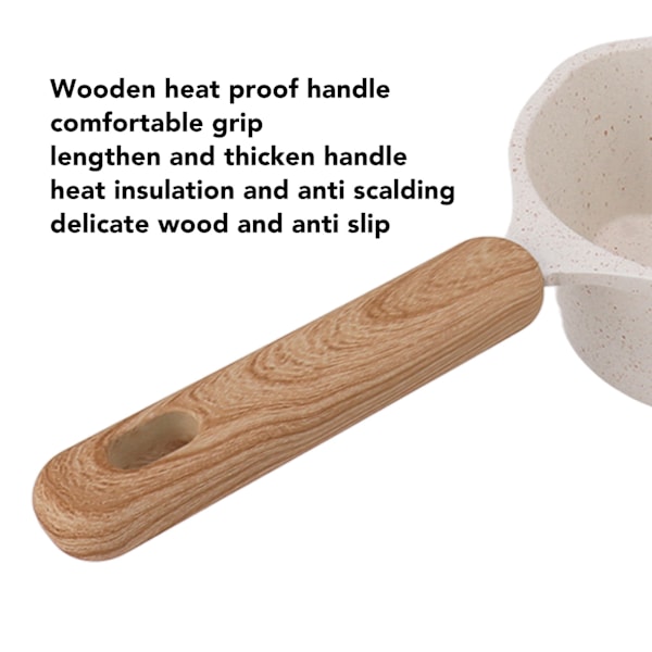 Liten Nonstick Vit Såspanna Multifunktionell Kokkärl med Platt Botten för Stekning, Mjölkpanna, Liten Kattla, Perfekt för Vardaglig Matlagning