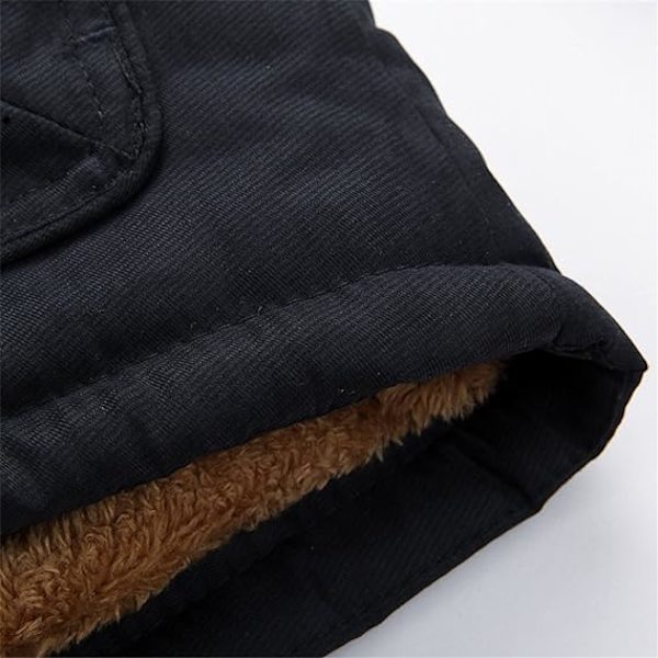 Herrarnas Vinterjacka Parkas Pälskrage Tjock Varm Jacka Casual Stor Storlek Herrarnas Rock black L