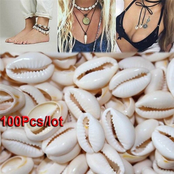 100 st Bulk Snygg Havssnäcka Cowrie Skal Strand DIY Smycken Tillbehör Dekoration grå