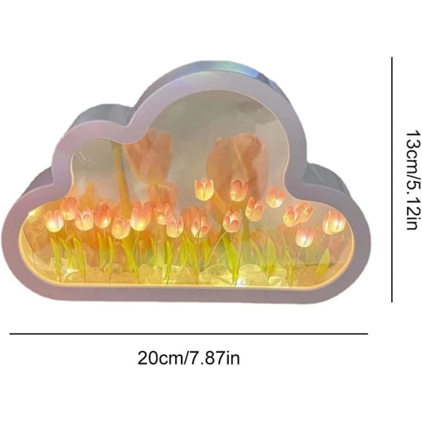 Moln Tulpanlampa, Moln Tulpanlampa Spegel, Tulpan Moln Led Spegellampa, Diy Moln Tulpan Spegel Liten Nattlampa Vardagsrum Skrivbordsdekoration Fu00f6delsedag Rose