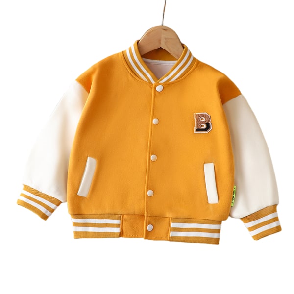 Baseballuniformer för barn, förtjockade casual , fashionabla cardigans för barn och sweatshirts yellow 90cm