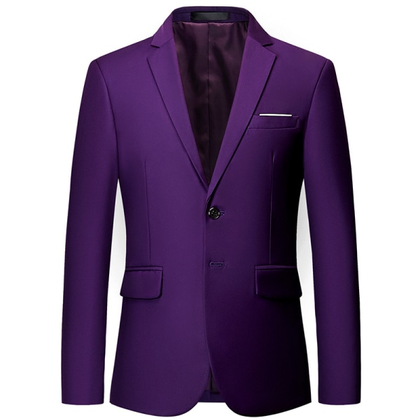 Klassisk kavaj med slim fit för män casual sportjacka jacka lätt och bekväm Business Daily herrkavaj PURPLE L