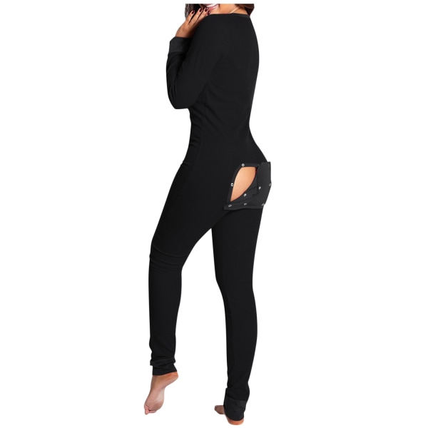 Butt Flap Underkläder Jumpsuit Dam Onesie Pyjamas Rygg Button-down Bodycon Nattkläder Vuxna Onesies Combinaison Pyjamas Femme Hög kvalitet M Lips