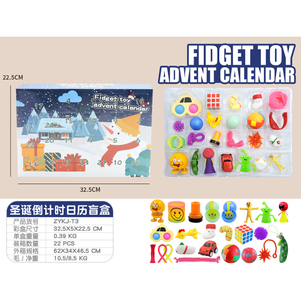 Jul adventskalender Present Fidget Toys Stress Relief Fidget Toy Blind Box Barn T3