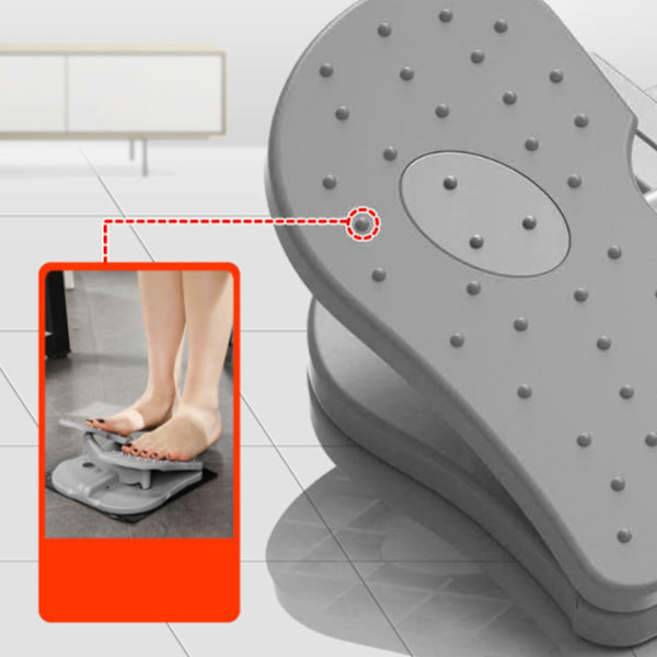Grå Mini Fot Stepper Maskin, Tyst Vikbar Under-Bords Ben Tränare, Förstärkt Nylon, Mini Stepper Tränare för Hemmakontor Träning, Justerbar Storlek