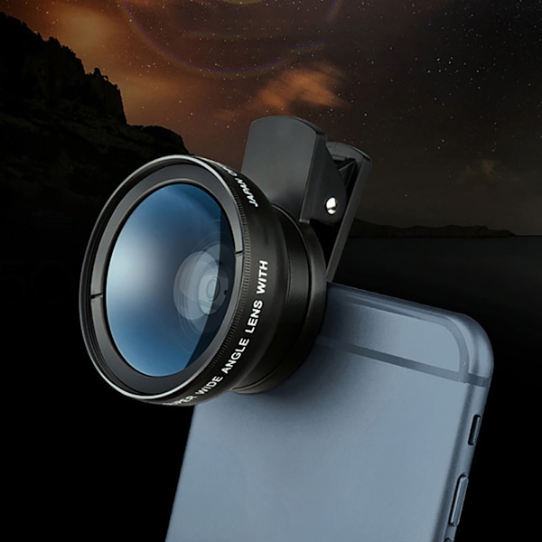 Vidvinkel- och Makroobjektiv för Mobiltelefon, iPhone och Android, 0.45X 2-i-1 HD-kameraobjektiv med Makrofunktion för Bättre Smartphonefotografering