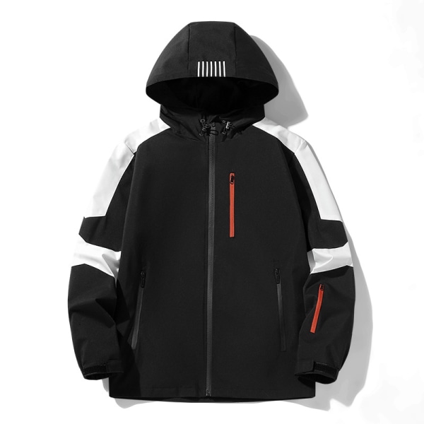 Jacka Vindtät Vattentät vår och höst Par Mode Mångsidig Soft Shell Outdoor BLACK XXXL