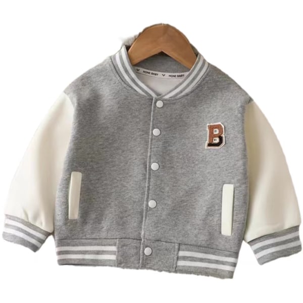 Baseballuniformer för barn, förtjockade casual , fashionabla cardigans för barn och sweatshirts grey 120cm