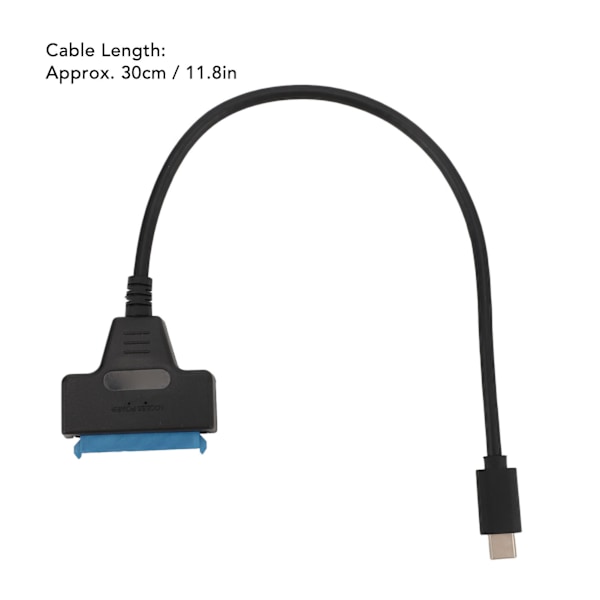 SATA till USB 3.1 Typ C-adapter för 2,5-tums HDD SSD, UASP 6 Gbps hårddisk-konverteringskabel med hållbara metallkontakter