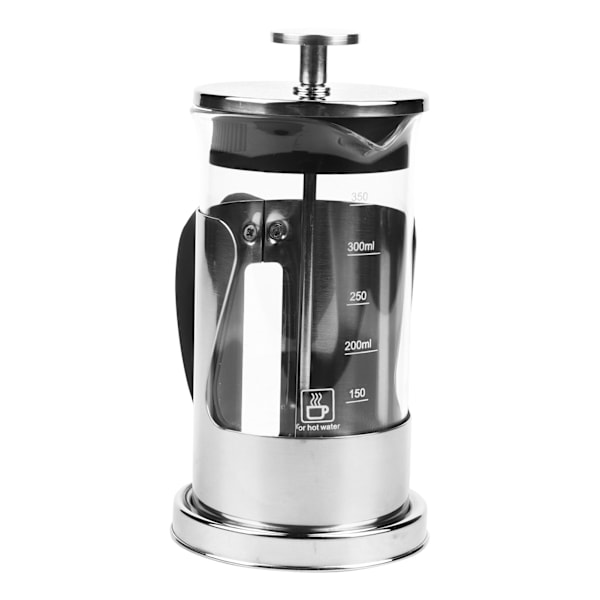 304 Rostfritt Stål & Glas Fransk Press Kaffe & Te Maker 350ML Värmebeständig Dubbelväggad Isolerad Kan för Varma & Kalla Drycker