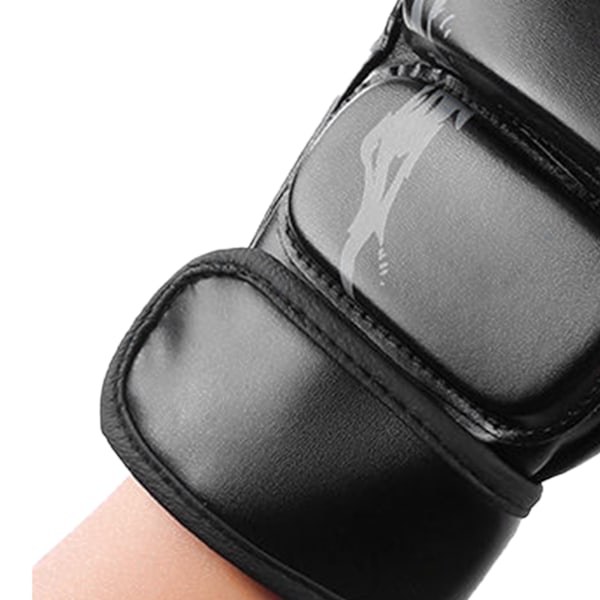 Boxningshandskar för Män & Kvinnor, Halvfinger Kickboxning Sparring Handskar Öppen Handflata Säckträning Handskar Svart Hållbar Andningsbar