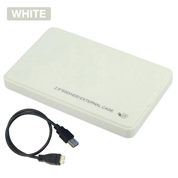 2,5 tums USB 3.0 extern hårddiskhölje, 5 Gbps SATA HDD SSD mobilt fodral för bärbar dator & stationär dator, hållbar aluminiumlegering, säker dataöverföring