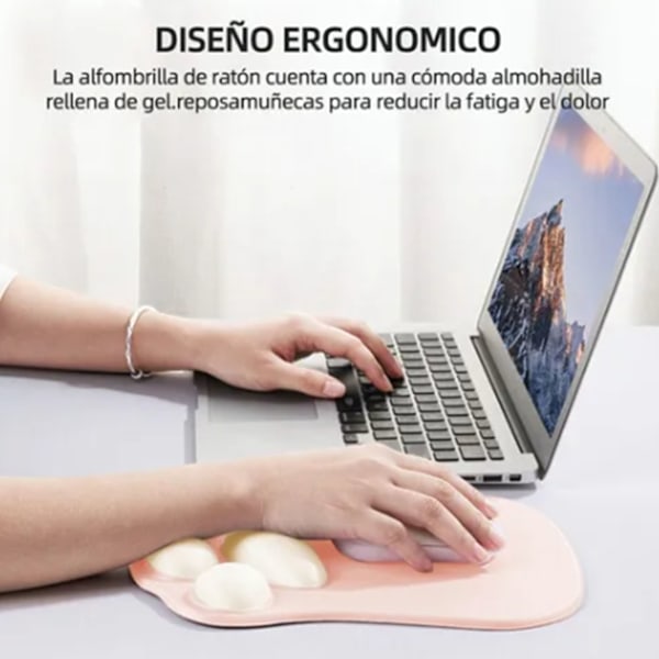 Ergonomisk Mjuk Musmatta med Halksäker Bas, Söt Kattklodesign, Bekväm och Tyst för Hemmakontorsanvändning, Hållbar och Lätt att Rengöra