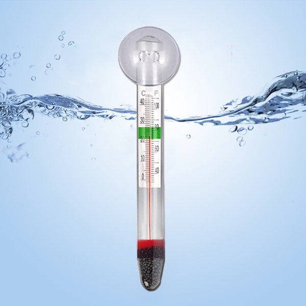 Nedsänkbar Akvarietermometer med Sugkopp, Glasfisk Tank Vattentemperaturmätare, Noggrann och Hållbar, Lätt att Läsa
