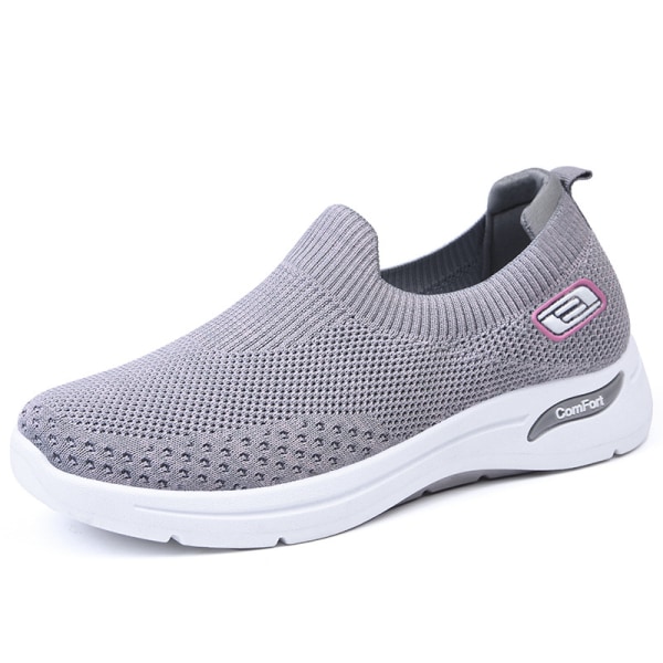 Casual Walking Sneakers för kvinnor Mode Andas Enkla Lättvikt Bekväma Sneakers grey 36