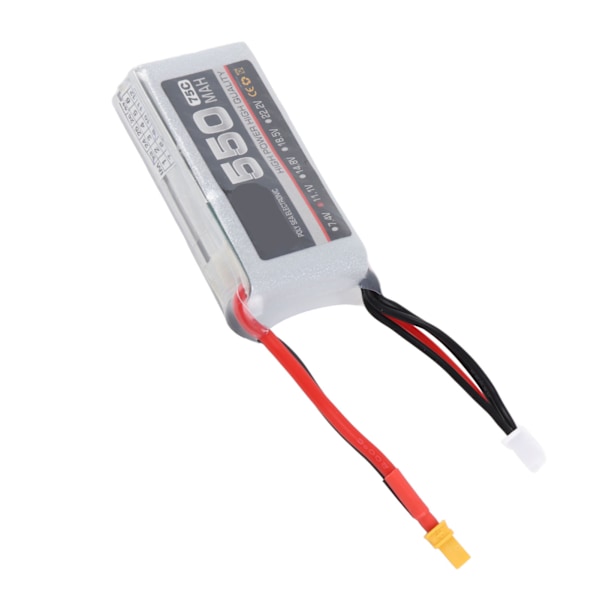 RC Litium Polymer Lipo Batteri 3S 11.1V 550mah 75C Stabil XT30 Kontakt för RC Helikopter, 60x32x17mm Kompakt Design