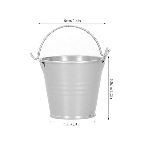 Små Metallkrukor för Sukkulenter, 10-pack, Inomhus- och Utomhusdekoration, Silverfinish, Hållbara Metallplanterare för Mini-Sukulenter & Kaktusar, 4x5.5x6cm