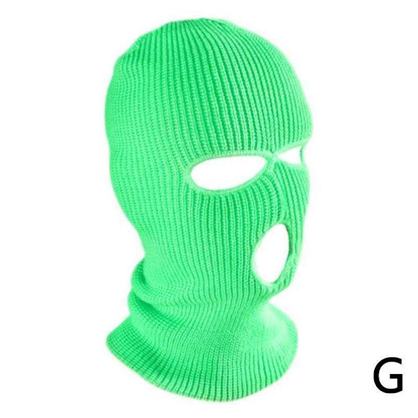 Varm Unisex Balaclava Mask med 3 Hål för Vinter Fluorescent Green